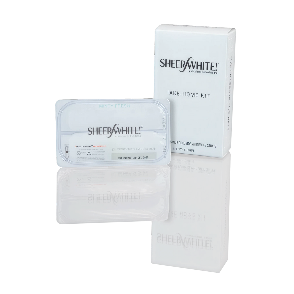 Sheer White whitening strips, take home kit