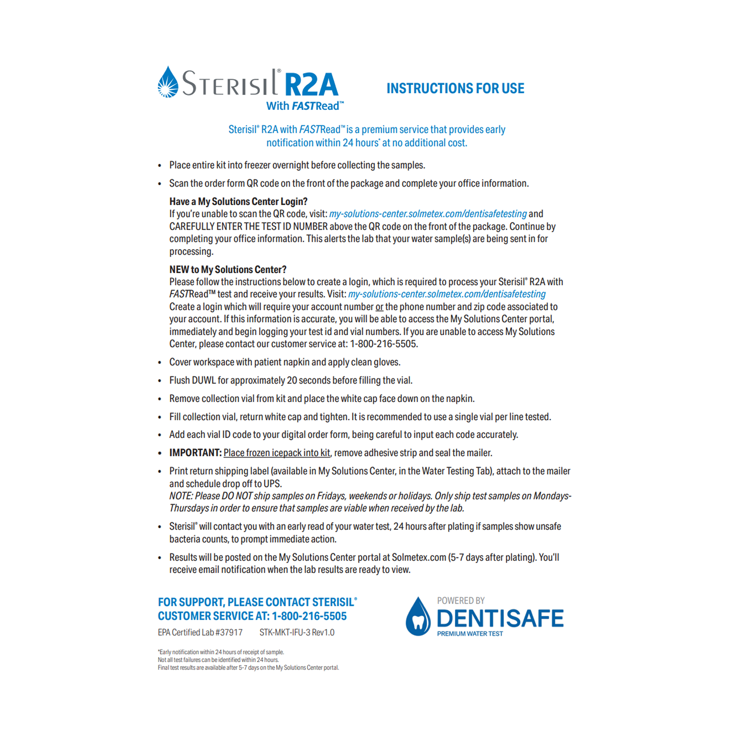 Sterisil® R2A Mail-In Lab Waterline Test